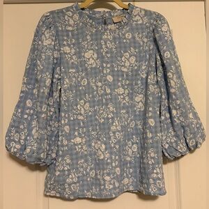 Floral Blue Women's Top